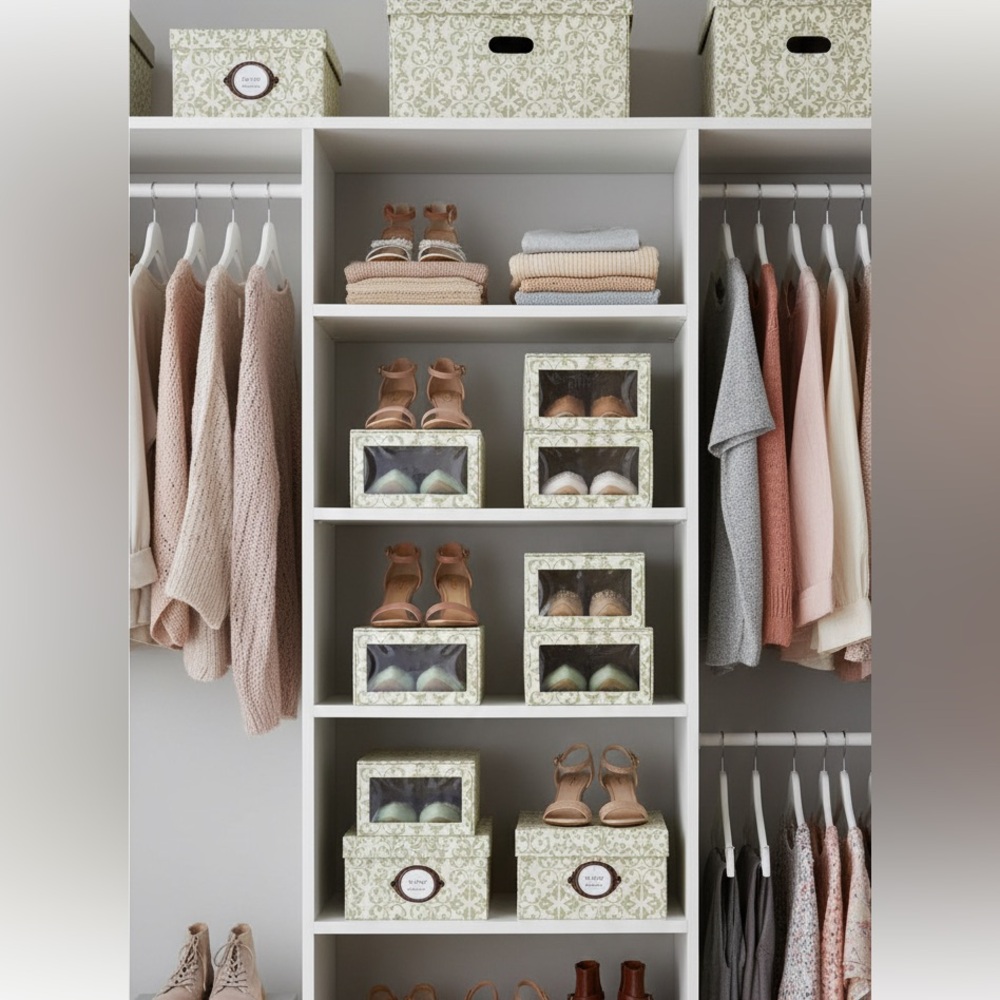 Container Store Stackable Magnetic Shoe Box with Clear Front